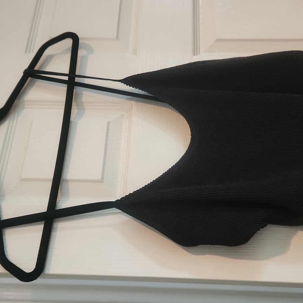 NWT Good American Sz 2X - 3X Black Knit Ribbed One Piece Swimsuit New - Picture 3 of 8